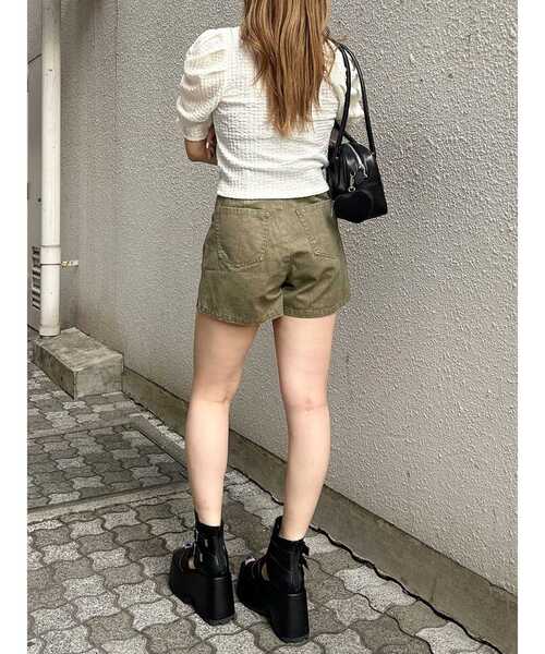 MURUA(ムルーア)の「【セットアップ対応】ウォッシュショートパンツ(その他パンツ・レディース・グレー/カーキ・1/2)」の12枚目の写真