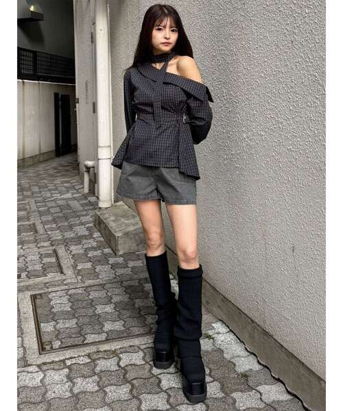 MURUA(ムルーア)の「【セットアップ対応】ウォッシュショートパンツ(その他パンツ・レディース・グレー/カーキ・1/2)」の14枚目の写真