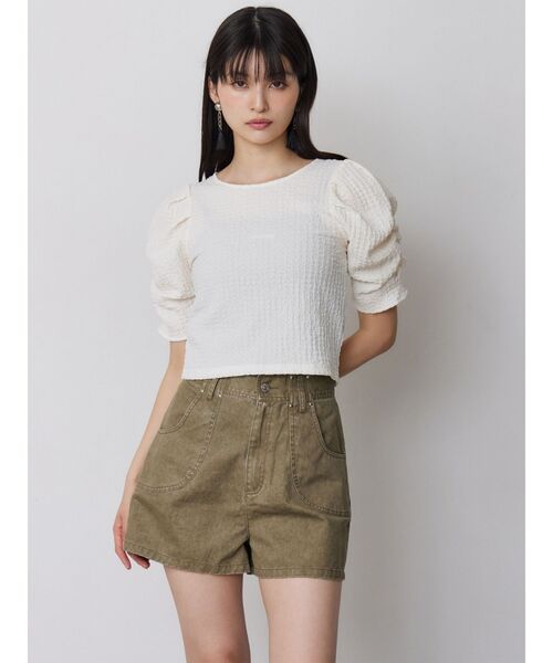 MURUA(ムルーア)の「【セットアップ対応】ウォッシュショートパンツ(その他パンツ・レディース・カーキ/グレー・2/1)」の5枚目の写真