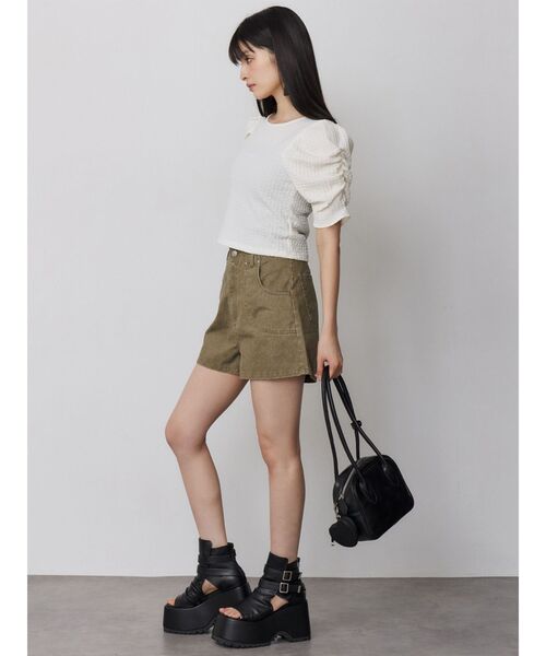MURUA(ムルーア)の「【セットアップ対応】ウォッシュショートパンツ(その他パンツ・レディース・カーキ/グレー・2/1)」の9枚目の写真