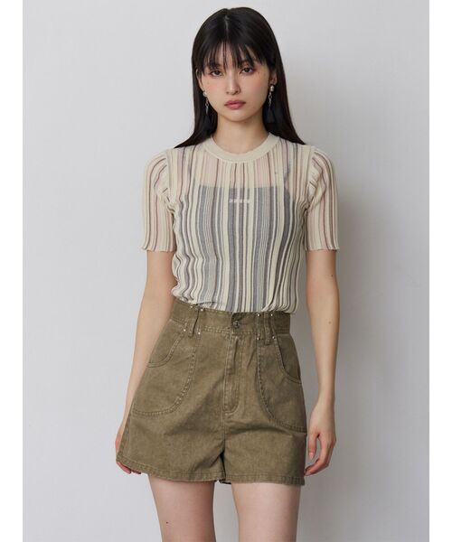 MURUA（ムルーア）の「【セットアップ対応】ウォッシュショートパンツ（その他パンツ・レディース・カーキ/グレー・2/1）」の8枚目の写真