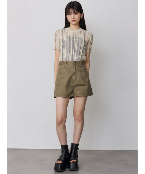 MURUA（ムルーア）の「【セットアップ対応】ウォッシュショートパンツ（その他パンツ・レディース・カーキ/グレー・2/1）」の10枚目の写真