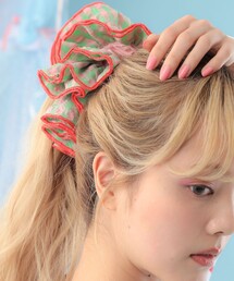 CAROLINA GLASER（カロリナ グレイサー）の「ボリューム フリル ギンガムチェック ビッグシュシュ（シュシュ）」