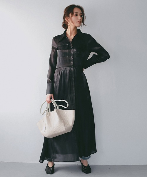 AJUGA.(アジュガ)の「バスケットライクボートトートバッグ(S)(トートバッグ・レディース・ベージュ/ホワイト・ONE SIZE)」の13枚目の写真