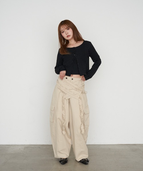 RAY CASSIN（レイカズン）の「デザインベルト付カーゴパンツ（カーゴパンツ・レディース・アイボリー/ベージュ/カーキ・FREE）」の18枚目の写真