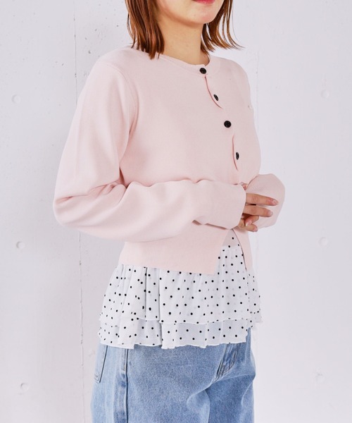 archives（アルシーヴ）の「シェルプレートクロスボタンニットカーディガン（カーディガン/ボレロ・レディース・グレー/アイボリー/ピンク/ネイビー/イエロー・MEDIUM）」の6枚目の写真