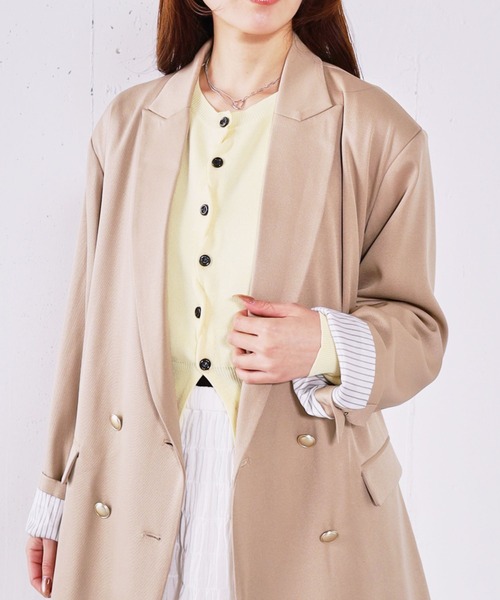 archives（アルシーヴ）の「シェルプレートクロスボタンニットカーディガン（カーディガン/ボレロ・レディース・グレー/アイボリー/ピンク/ネイビー/イエロー・MEDIUM）」の12枚目の写真