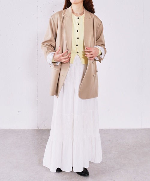 archives（アルシーヴ）の「シェルプレートクロスボタンニットカーディガン（カーディガン/ボレロ・レディース・グレー/アイボリー/ピンク/ネイビー/イエロー・MEDIUM）」の13枚目の写真