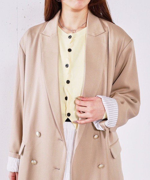 archives（アルシーヴ）の「シェルプレートクロスボタンニットカーディガン（カーディガン/ボレロ・レディース・グレー/アイボリー/ピンク/ネイビー/イエロー・MEDIUM）」の11枚目の写真