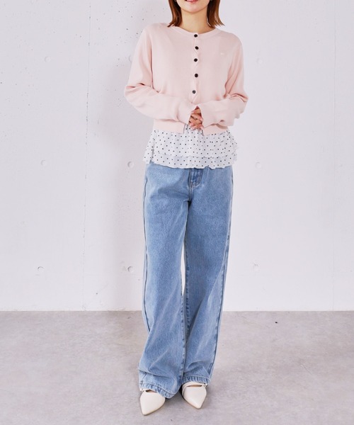 archives（アルシーヴ）の「シェルプレートクロスボタンニットカーディガン（カーディガン/ボレロ・レディース・グレー/アイボリー/ピンク/ネイビー/イエロー・MEDIUM）」の9枚目の写真