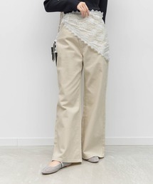 RANDA（ランダ）の「【00サイズあり】レーススカーフ付きワイドデニムパンツ（デニムパンツ）」