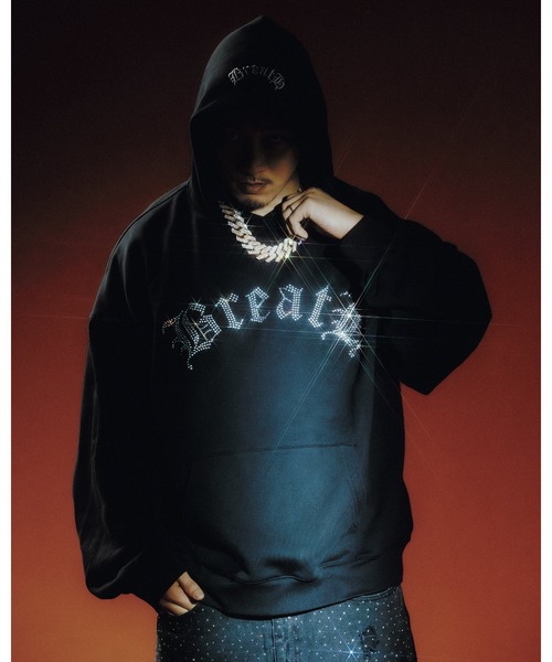 OLD ENGLISH LOGO RHINESTONE HOODIE（パーカー）｜BREATH（ブレス）の