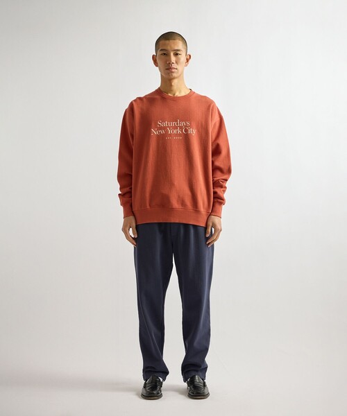Saturdays NYC（サタデーズ ニューヨークシティ ）の「Bowery Miller Standard Crew Sweatshirt（スウェット・メンズ・チャコールグレー/レンガ/キナリ・S/L/M）」の16枚目の写真
