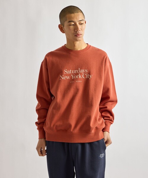 Saturdays NYC（サタデーズ ニューヨークシティ ）の「Bowery Miller Standard Crew Sweatshirt（スウェット・メンズ・チャコールグレー/レンガ/キナリ・S/L/M）」の8枚目の写真