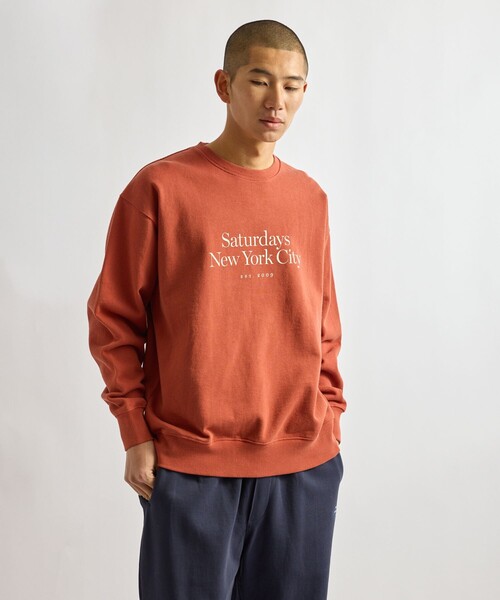Saturdays NYC（サタデーズ ニューヨークシティ ）の「Bowery Miller Standard Crew Sweatshirt（スウェット・メンズ・チャコールグレー/レンガ/キナリ・S/L/M）」の9枚目の写真