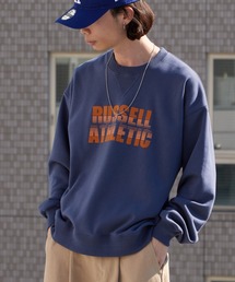 Russell Athletic/ラッセルアスレティック Nu Blend Sweat Gradient Logo CN ボックスシルエット グラフィックデザイン スウェット トレーナー 秋 秋服 2026年秋冬