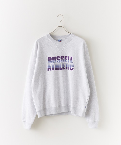 Russell Athletic(ラッセルアスレティック)の「Russell Athletic/ラッセルアスレティック Nu Blend Sweat Gradient Logo CN ボックスシルエット グラフィックデザイン スウェット 2026年春夏春服 夏服(スウェット・メンズ・ホワイト/アッシュグレー/ネイビー/チャコール・M/L/XL)」の13枚目の写真