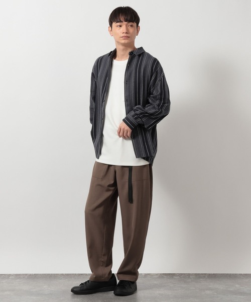 LAKOLE(ラコレ)の「ドビーストライプ長袖シャツ / 646594(シャツ/ブラウス・メンズ・ベージュ/ブラック・MEDIUM/LARGE)」の3枚目の写真