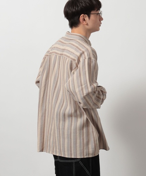 LAKOLE(ラコレ)の「ドビーストライプ長袖シャツ / 646594(シャツ/ブラウス・メンズ・ベージュ/ブラック・MEDIUM/LARGE)」の6枚目の写真