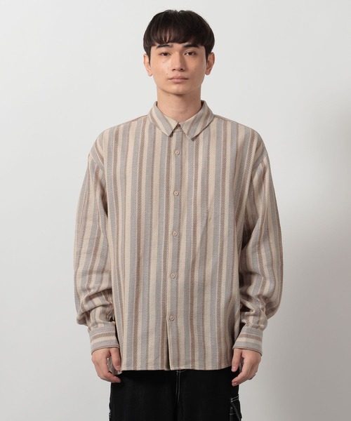LAKOLE(ラコレ)の「ドビーストライプ長袖シャツ / 646594(シャツ/ブラウス・メンズ・ベージュ/ブラック・MEDIUM/LARGE)」の7枚目の写真