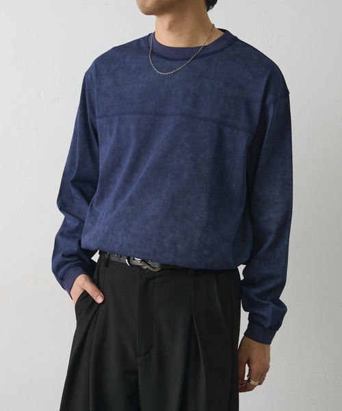 セール】ムラ染め天竺ロングスリーブTEE（Tシャツ/カットソー