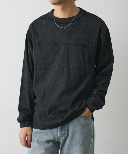 セール】ムラ染め天竺ロングスリーブTEE（Tシャツ/カットソー
