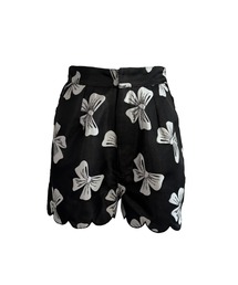ribbon jacquard short pants