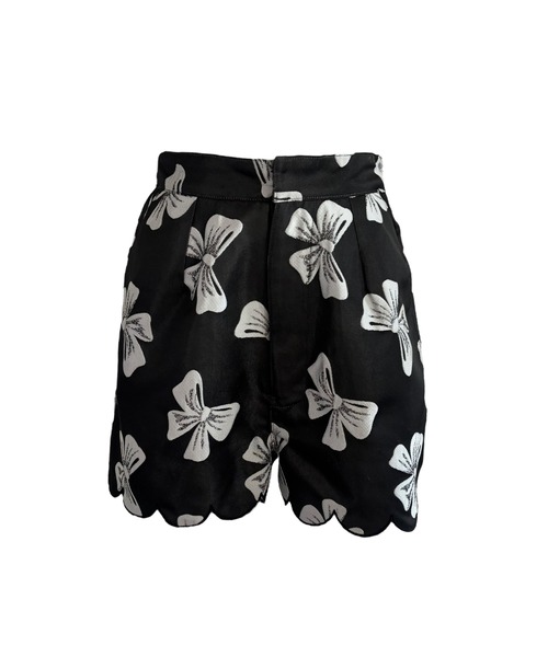 HONEY MI HONEY(ハニーミーハニー)の「ribbon jacquard short pants(その他パンツ・レディース・グレー/オフホワイト/ブラック・FREE)」の1枚目の写真