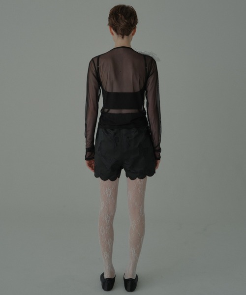 HONEY MI HONEY(ハニーミーハニー)の「ribbon jacquard short pants(その他パンツ・レディース・グレー/オフホワイト/ブラック・FREE)」の5枚目の写真