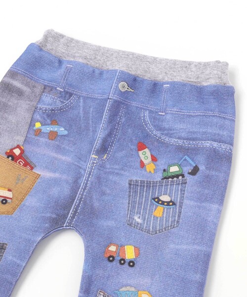 SLAP SLIP(スラップスリップ)の「デニム裏プリントミラノリブ8分丈パンツ(80~110cm)(その他パンツ・キッズ・ネイビー/ブルー系その他/ブルー・90cm/80cm/100cm/110cm)」の11枚目の写真