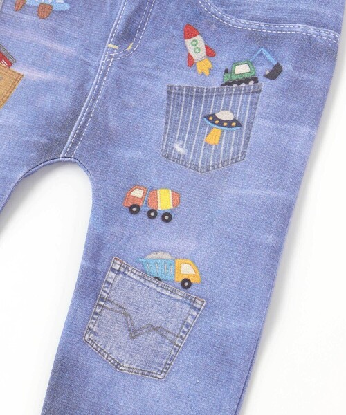 SLAP SLIP(スラップスリップ)の「デニム裏プリントミラノリブ8分丈パンツ(80~110cm)(その他パンツ・キッズ・ネイビー/ブルー系その他/ブルー・90cm/80cm/100cm/110cm)」の12枚目の写真