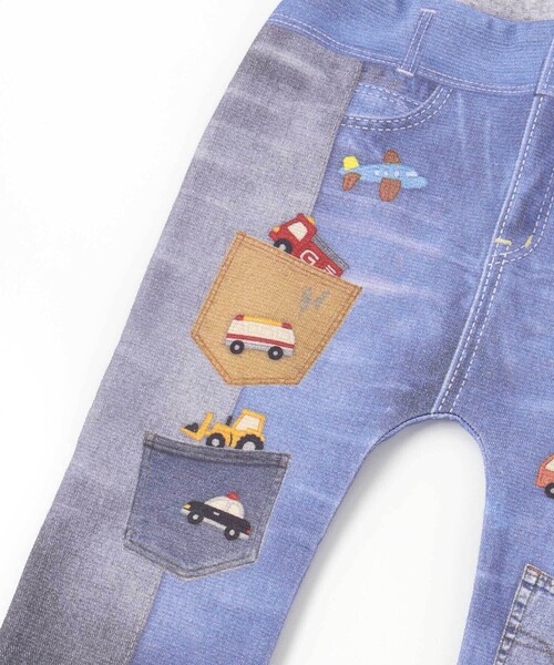 SLAP SLIP(スラップスリップ)の「デニム裏プリントミラノリブ8分丈パンツ(80~110cm)(その他パンツ・キッズ・ネイビー/ブルー系その他/ブルー・90cm/80cm/100cm/110cm)」の13枚目の写真