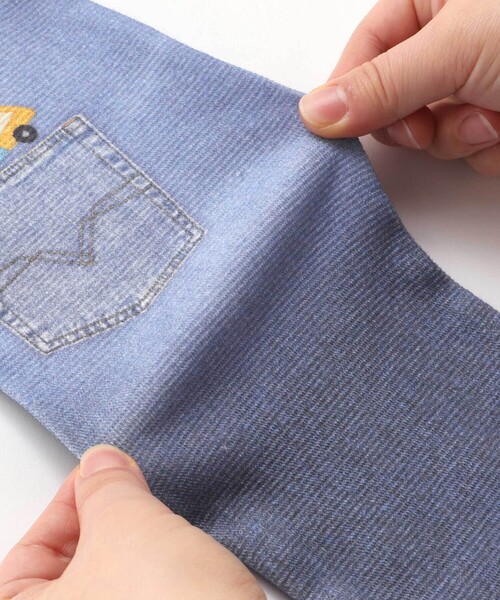 SLAP SLIP(スラップスリップ)の「デニム裏プリントミラノリブ8分丈パンツ(80~110cm)(その他パンツ・キッズ・ネイビー/ブルー系その他/ブルー・90cm/80cm/100cm/110cm)」の17枚目の写真