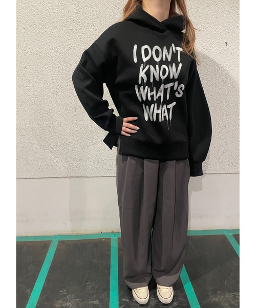 WORLD WIDE LOVE!(ワールドワイドラブ)の「I'DON'T フーディー(スウェット・レディース・ブラック・1)」の1枚目の写真