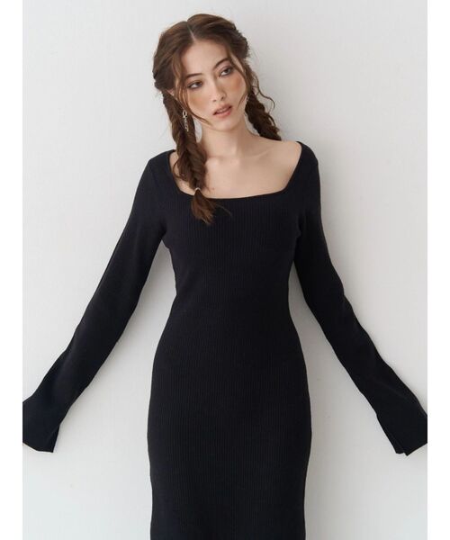 EVRIS（エヴリス）の「バックリボンロングニットワンピース（ワンピース・レディース・ブラウン/ブルー/ブラック・FREE）」の22枚目の写真