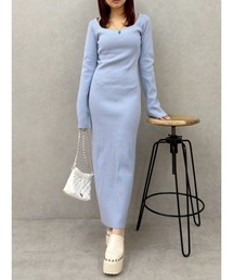 EVRIS（エヴリス）の「バックリボンロングニットワンピース（ワンピース）」