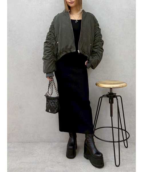 EVRIS（エヴリス）の「バックリボンロングニットワンピース（ワンピース・レディース・ブラウン/ブルー/ブラック・FREE）」の16枚目の写真