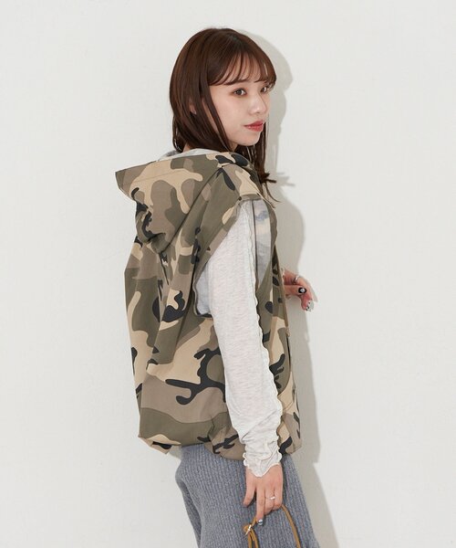 CIAOPANIC（チャオパニック）の「【UNESS/ユーネス】レースアップアノラックベスト（ベスト・レディース・カーキ/ベージュ・ONE SIZE）」の3枚目の写真