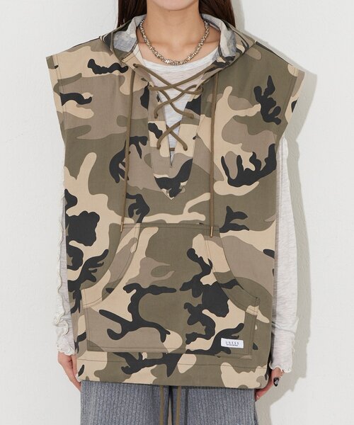 CIAOPANIC（チャオパニック）の「【UNESS/ユーネス】レースアップアノラックベスト（ベスト・レディース・カーキ/ベージュ・ONE SIZE）」の16枚目の写真