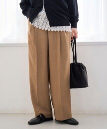 リネンタッチツータックワイドパンツ