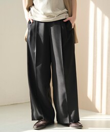 リネンタッチツータックワイドパンツ
