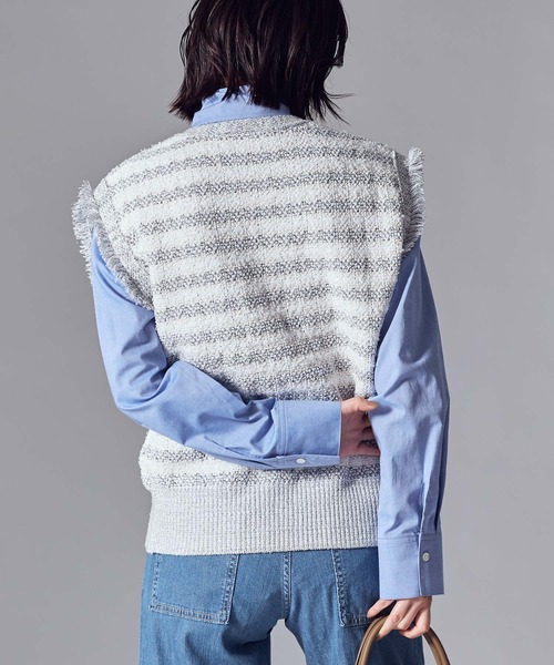 Gready Brilliant（グレディブリリアン）の「ＬＵオックスタイ付ブラウス（シャツ/ブラウス・レディース・サックスブルー/オフホワイト・38）」の6枚目の写真