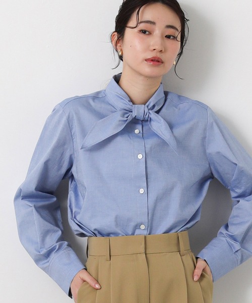 Gready Brilliant（グレディブリリアン）の「ＬＵオックスタイ付ブラウス（シャツ/ブラウス・レディース・サックスブルー/オフホワイト・38）」の11枚目の写真