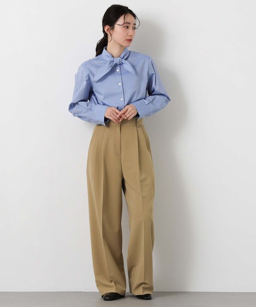 Gready Brilliant（グレディブリリアン）の「ＬＵオックスタイ付ブラウス（シャツ/ブラウス・レディース・サックスブルー/オフホワイト・38）」の15枚目の写真