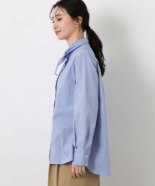 Gready Brilliant（グレディブリリアン）の「ＬＵオックスタイ付ブラウス（シャツ/ブラウス・レディース・サックスブルー/オフホワイト・38）」の17枚目の写真