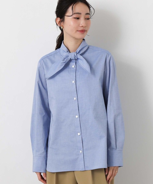 Gready Brilliant（グレディブリリアン）の「ＬＵオックスタイ付ブラウス（シャツ/ブラウス・レディース・サックスブルー/オフホワイト・38）」の19枚目の写真