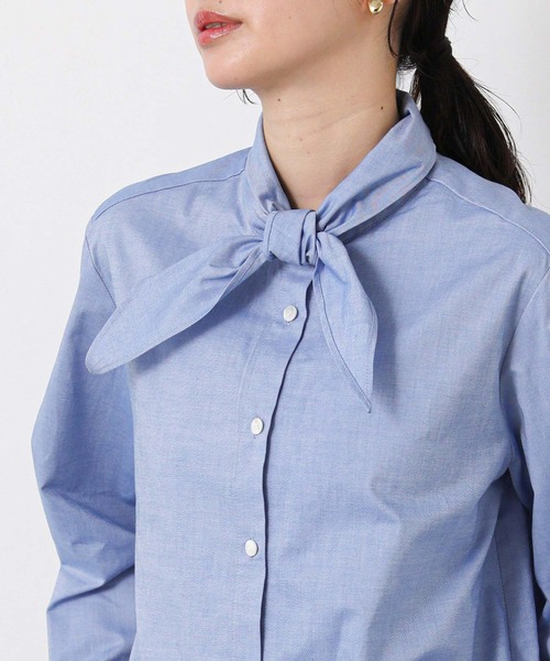 Gready Brilliant（グレディブリリアン）の「ＬＵオックスタイ付ブラウス（シャツ/ブラウス・レディース・サックスブルー/オフホワイト・38）」の20枚目の写真
