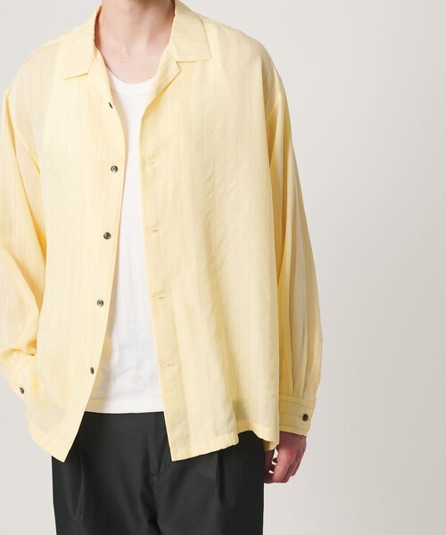 MONKEY TIME(モンキータイム)の「フィブリル キュプラ ストライプ シャツ(シャツ/ブラウス・メンズ・イエロー/ブラック・XL/L/M/S)」の10枚目の写真