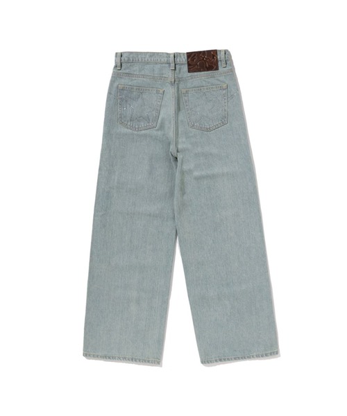 A BATHING APE Bape Star ホワイトデニムパンツ CRYSTAL STONE BAPE STA LOGO BAGGY DENIM PANTS（デニムパンツ）｜A