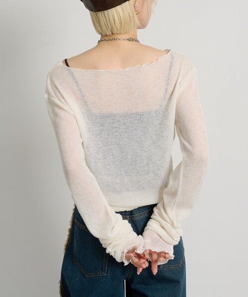 w closet（ダブルクローゼット）の「フロントギャザープルオーバー（Tシャツ/カットソー・レディース・オフホワイト/パープル/イエロー/サックスブルー/ピンク/チャコールグレー・FREE）」の10枚目の写真